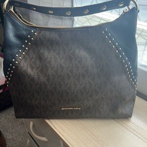 Michael Kors Brown & navy blue Studded Women's Bag
